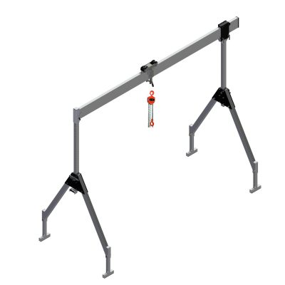 Portalkran aus Aluminium Typ WPA-S, mit Handkettenzug, stationär/klappbar